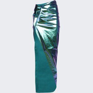 Rick Owens Metallic Blue Skirt